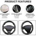 thumbnail image 4 of 15in Universal Butterfly Embroidery Steering Wheel Cover, Breathable Leather Anti-Slip Grip, Odorless Comfortable Car Steering Wheel Protector Cover for Women Men, 4 of 7