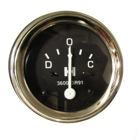RAParts S.65521 Gauge, Ammeter, Chrome Ring, Ih Fits Case IH