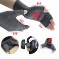 thumbnail image 4 of Relieve Hand Discomfort with 1pair Fingerless Compression Gloves,black, 4 of 7