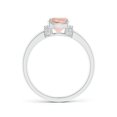 thumbnail image 2 of ANGARA Natural Cushion 1.2 ct Morganite Ring with Diamond Collar in 14K White Gold for Women | Birthday, Anniversary, Jewelry Gift for Women | Natural Morganite Ring, 2 of 10