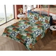 thumbnail image 4 of Ambesonne Ethnic Fitted & Flat Sheet with Shams 4 Pcs Set, Traditional Floral Sketch, Full, Marigold Ivory and Fern Green, 4 of 5