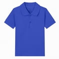 thumbnail image 4 of NIEWTR Boys Short Sleeve Polo Shirt Polo Lightweight Athletic for Hiking Running and Play（A01-Dark Blue,16-17 Years), 4 of 4