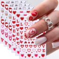 thumbnail image 1 of Pegatinas para uñas NZRAESTRS, 6 hojas, arte de corazones para San Valentín, 1 of 7