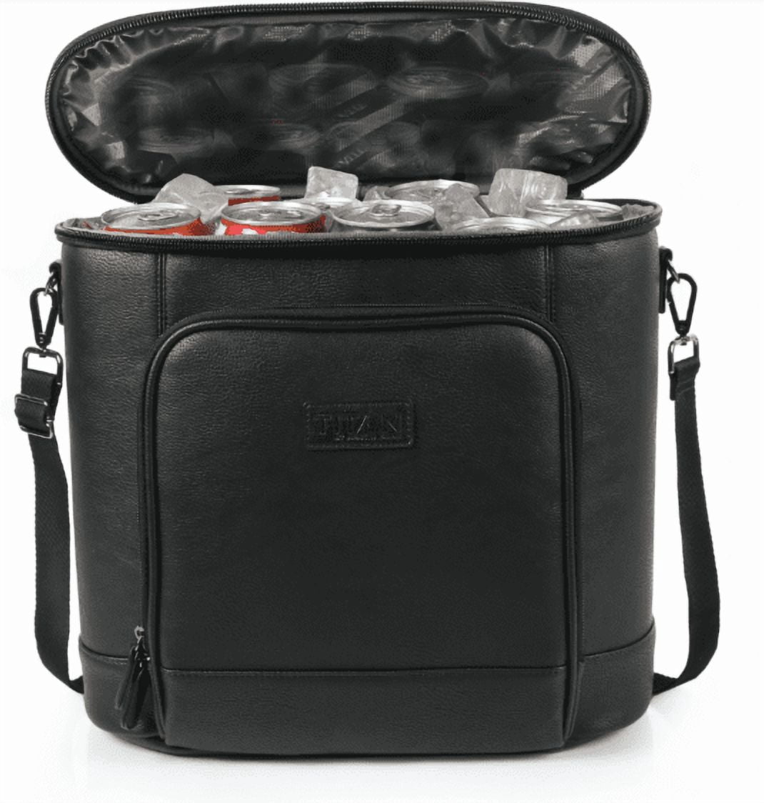 Titan Faux Leather Cooler Tote (black)