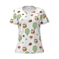 thumbnail image 3 of Naloa Tree Squirrel Print T-Shirts Short Sleeve V Neck Tees for Women Fashion Tops Trendy Lightweight Soft Casual Summer Outfits Clothes, 3 of 5