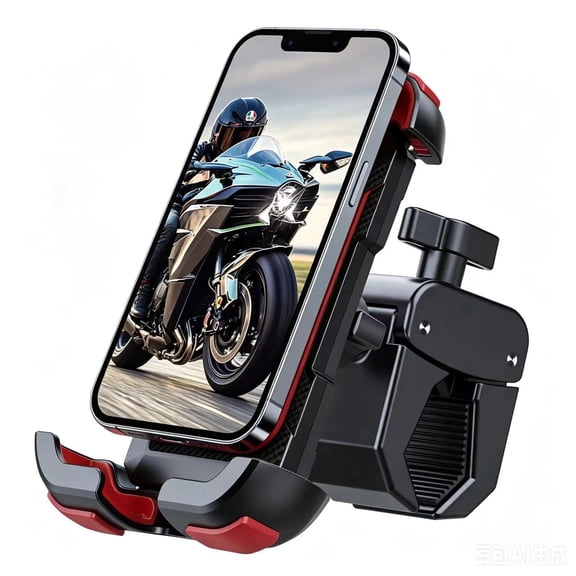 Shock resistant drop resistant bicycle phone holder, motorcycle phone holder, 360 ° rotatable scooter bicycle handle phone holder for smartphones ranging from 4.7 in