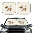 thumbnail image 2 of Qekee Brown Cat Cartoon Foldable Car Sun Shade - 2-Pack, Car Windshield Sunshades, Foldable - Large, 2 of 7
