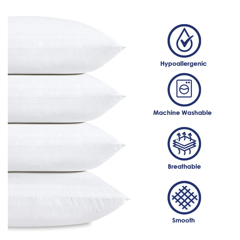 Home Sweet Home Dreams Inc Hypoallergenic Down-Alternative Super Soft Bed Pillows (4-Pack) King Medium 4 Pack Down Alternative