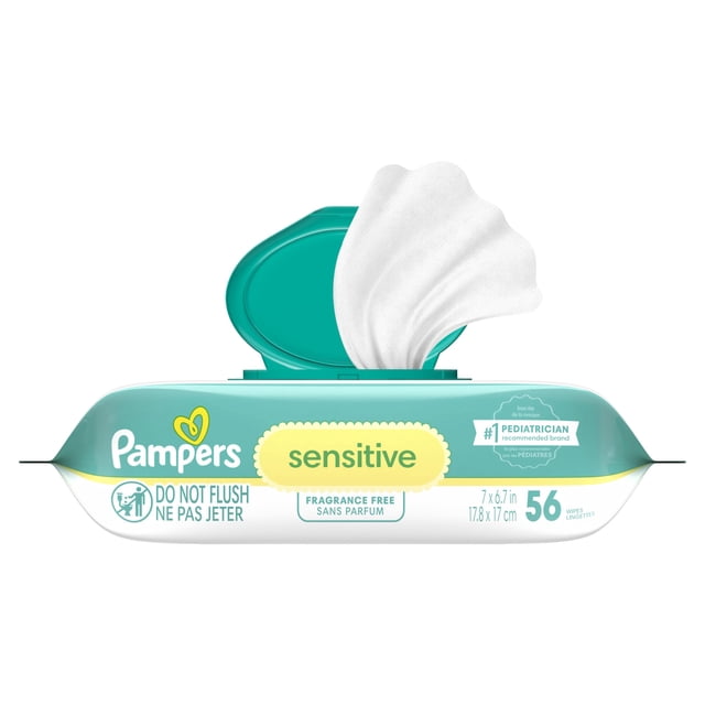 Toallitas para Bebé Pampers Sensitive Sin Perfume Paquete de 56