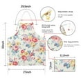 thumbnail image 7 of Pioneer Flower Floral Print Pattern Apron-Garden Aprons for Women with Pockets-Cotton Linen Waterproof Kitchen Cooking Gardening Aprons Adjustable for Kitchen,Cooking,BBQ and Salon 33x27 Inch, 7 of 7