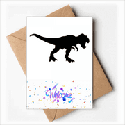 dinosaur black bs die out Welcome Back Greeting Cards Envelopes Blank