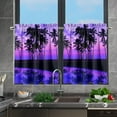 thumbnail image 5 of Hawaii Palm Tree Sunset Short Curtains Privacy Curtain Tiers for Nursery Bathroom,Cafe, Door Head,36inches,Set of 2, 5 of 6