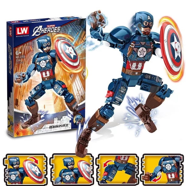 Marvel Avengers Mech Toys Thor Spider-Man Thanos Mecha Boy Fighting Insert Model Building Blocks Minifigure Children's Toys Fivean unisex