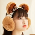 thumbnail image 4 of Weather Fluffy Earmuffs Winter Warm Headband Cute Slouchy Ear Warmers, 4 of 5