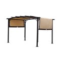 thumbnail image 4 of Spaco 12 x 9 Ft Outdoor Pergola Patio Gazebo,Retractable Shade Canopy,Steel Frame Grape Gazebo,Sunshelter Pergola, Outdoor Party Event Tents for Outside Party Waterproof Canopy Tent BBQ Shelter, 4 of 10