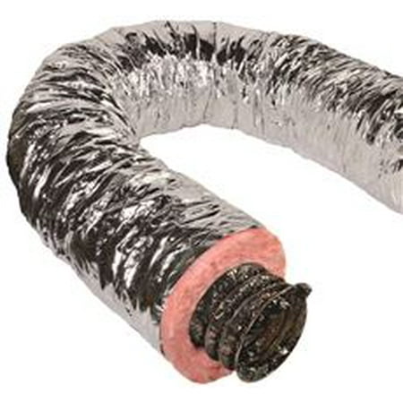 Master Flow Ducts & Hardware 8 in. x 25 ft. Insulated Flexible Duct R8 Silver Jacket F8IFD8X300