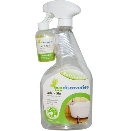 EcoDiscoveries  Tub   Tile  Soap Scum Remover  2  fl oz  60 ml  Concentrate w  1 Spray (Best Way To Remove Soap Scum From Tub)