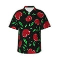 thumbnail image 1 of Balery Cherry Camisas hawaianas de manga corta para hombre, camisas playeras de corte holgado, camisas de vacaciones con botones,X-Large, 1 of 7