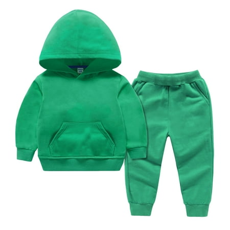 

adviicd Toddler Fall Outfits for Girl Boy Long Sleeve Hoodie Top and Long Sweatpants Set Toddler Sweatsuit (Green 8-9 Years)