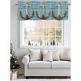 thumbnail image 5 of Vintage Anchor Curtain Valances for Windows, Coastal Nautical Blue Brown Wooden Kitchen Valance Window Treatment, Light Filtering Block Curtains for Bathroom/Bedroom/Living Room 54'' x 18'', 5 of 9