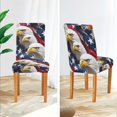 thumbnail image 3 of Yayeee 4 Pack Dining Chair Covers Stretch Parson Chairs Slipcovers Seat Protector, American Eagle Pattern, 3 of 6