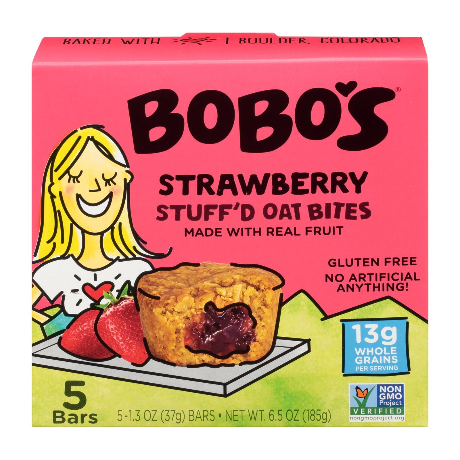 Bobo's Oat Bars Stuffed Bites Strawberry Case of 6 6.5 OZ