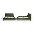 thumbnail image 4 of Aspen Vertical Tufted Headboard Platform Bed Set King Olive Green Velvet, 4 of 16