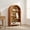 Walnut, variant on 4-Tier Freestanding Arched Top Display Shelf Cabinet, Asymmetrical Wood Storage Unit in Walnut & Natural Finish for Entryway, Living Room, Bedroom, Hallway