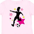 thumbnail image 4 of Inktastic Girl Playing Soccer Pink and Yellow Stars Girls Toddler T-Shirt, 4 of 5