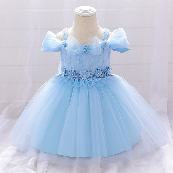 Toddler Girls Dresses Formal Dresses For Girls Blue Girls Dress First Birthday Dresses Easter Dresses For Toddler Girls 12-18 Months