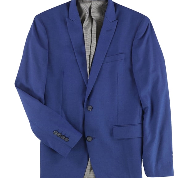 bar III Mens Professional Two Button Blazer Jacket, Blue, 36 Short