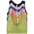 thumbnail image 5 of ToBeInStyle Womens Pack of 6 Comfortable and Supportive Racerback Sports Bras, 5 of 7