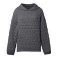 thumbnail image 6 of Daznico Sweatshirt for Women - Women's Solid Color Quilted Pocket Hoodie Casual Hooded Long Sleeve Pullover Tops Fall Clothes, Hooded Sweatshirt Women,Color:GY2 Size:L, 6 of 6