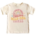 thumbnail image 4 of Young Wild Three Retro Rainbow Adorable 3rd Birthday Shirt for Infant Baby Toddler Girl Third Birthday Outfit Natural Shirt 5-6, 4 of 6