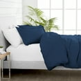 thumbnail image 5 of Bare Home Luxury 2 Piece Duvet Cover and Sham Set - Premium 1800 Ultra-Soft Brushed Microfiber - Hypoallergenic, Easy Care, Wrinkle Resistant (Twin/Twin XL, Dark Blue), 5 of 6