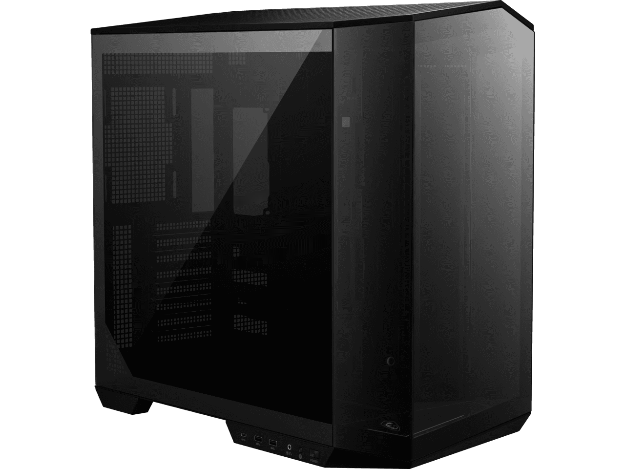 MSI MAG PANO 100L PZ Project Zero Mid Tower ATX Gaming Case, ABS Plastic, SPCC Steel, Tempered Glass, Support Back-Connect, 270-degree Panoramic Display, GPU Support Stand, Dust Filter