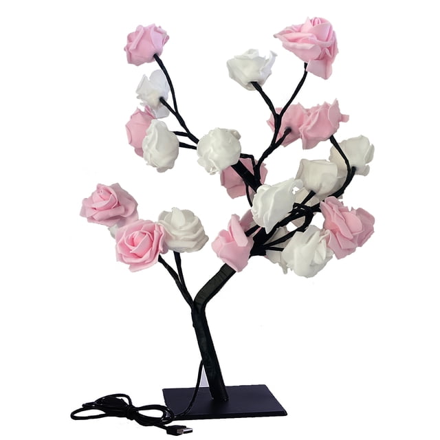 Lumière amovible de base en plastique interrupteur USB Simulation LED Rose Decoration Night Light