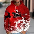 thumbnail image 2 of GuangCheng Hooded,Chirstmas,Sweatshirts for Men,Deer Printed,Drawstring,Drop Shoulder,Thick Warm Coats,Pullover Hoodies, 2 of 5