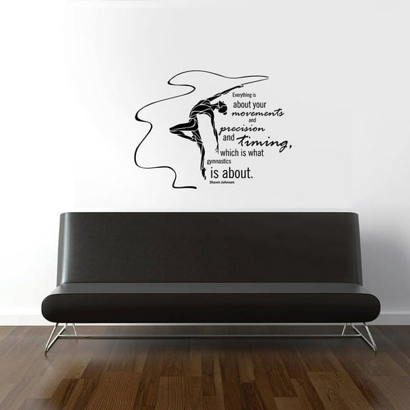 Precision Timing Gymnast Gymnastics Motivation Quote Wall Sticker Art Decal for Girls Boys Room Bedroom Dance Studio Garage House Fun Home Decor Stickers Wall Art Vinyl Decoration Size (30x30 inch)