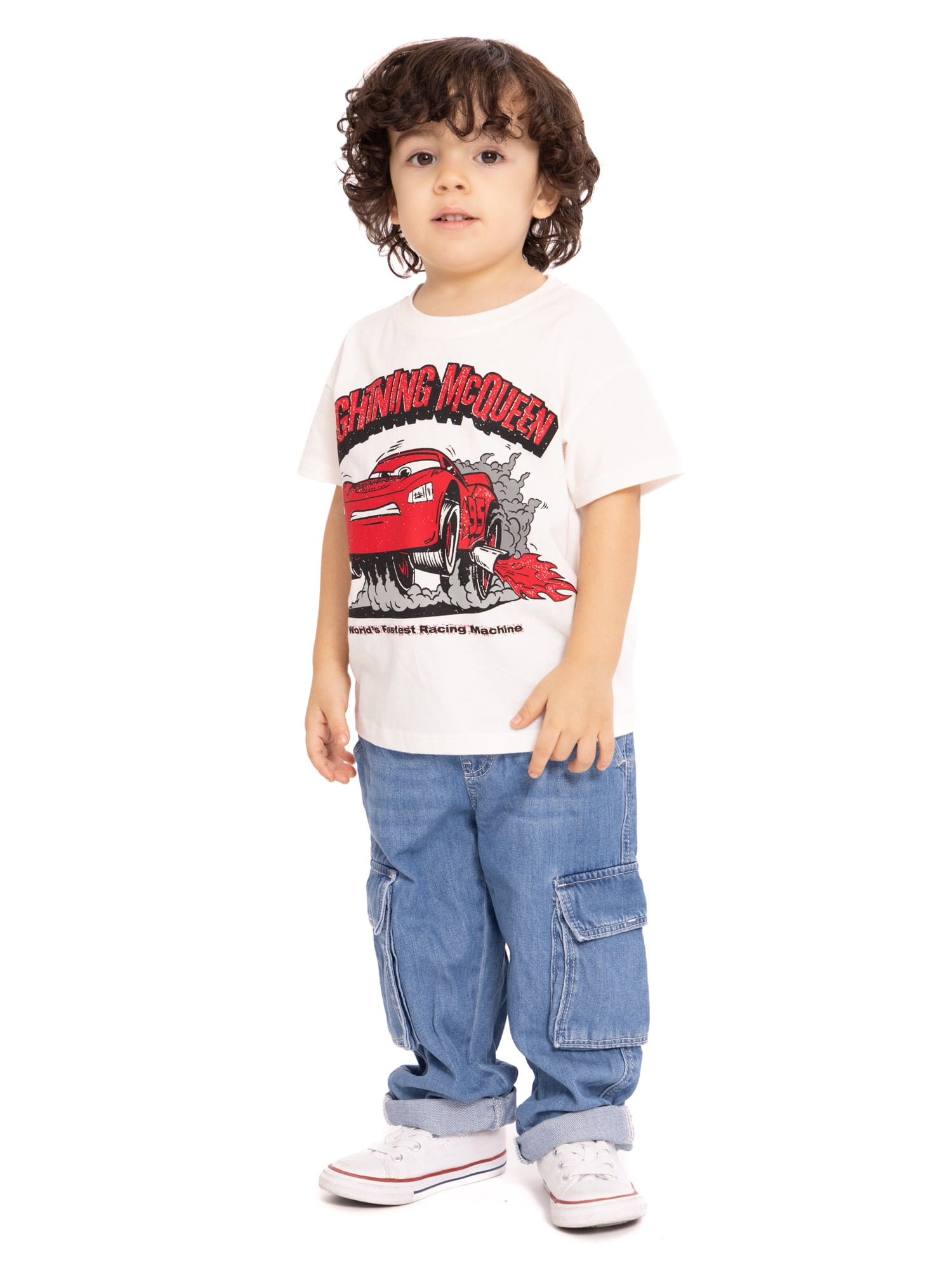 Disney Pixar Cars Toddler Graphic Crewneck Tee with Short Sleeves, Sizes 12M-5T