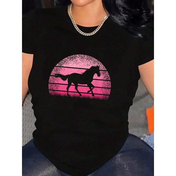 Horse Lover Horseback Riding Cowgirl Western Women Girls T-Shirt