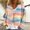C_ Multicolor, variant on Women's V-Neck Long Sleeve Fleece Cardigan - Fashion Heart Printed, Warm Zip-Up Jacke for Daily Wear Pink XXL