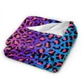 thumbnail image 2 of Kll Fleece Blanket Plush Throw Blanket Leopard Neon Rainbow Gradient,Soft Fuzzy Cozy Flannel Blanket For Couch Sofa Bed.(50"X40"), 2 of 9