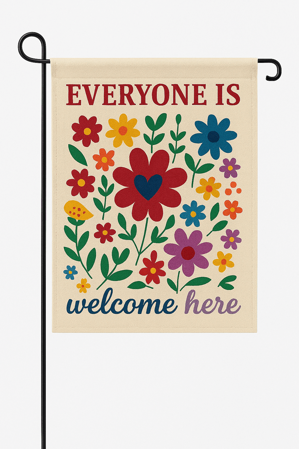 ViciArt Inclusive Garden Flag – 36”x60” Floral Welcome Banner, Bright Ally Yard Decor, Outdoor Sign