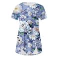 thumbnail image 5 of Fiudx Camisetas para Mujer Blusa Casual de Manga Corta con Estampado de Botones y Cuello Redondo para Mujer, 5 of 5