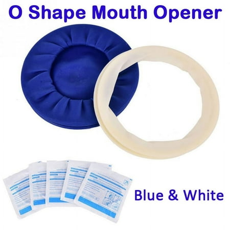 BE-TOOL Rubber Mouth Opener O Shape for Oral Treatment Tooth Whitening Cleaning Restorations White/Blue