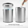 thumbnail image 6 of Home Zone Living 16 Gallon Stainless Steel Open Top Trash Can with Triangular Corner Design, Silver, 6 of 7