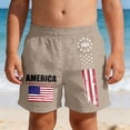 thumbnail image 2 of Boys Beach Shorts Independence Day Holiday Red White Blue Print Kids Swim Trunks Casual Summer Wear Clothes, 2 of 5