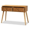 thumbnail image 2 of Baxton Studio Table Console en Bois Fini Brun à 2 Tiroirs, 2 of 9