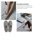 thumbnail image 3 of Niceauty Portable Grey Travel Slippers Folding Linen Soft Comfortable Skin Friendly, 3 of 5